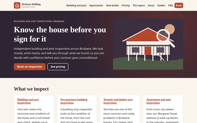 Home page of brisbanebuildinginspectors.com