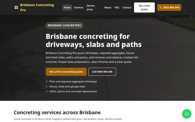 Home page of brisbaneconcretingpro.com
