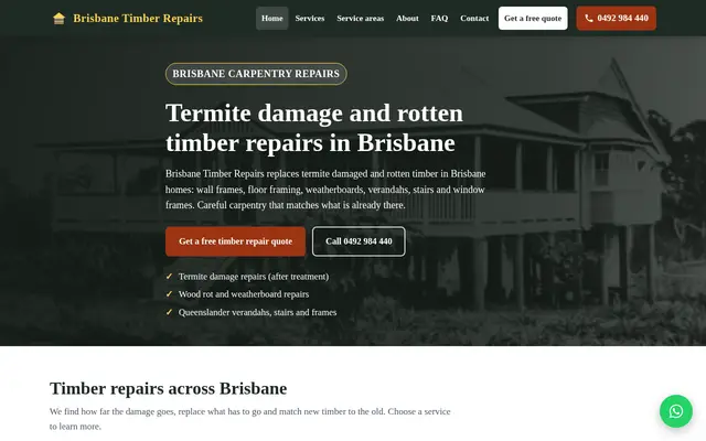 Home page of brisbanetimberrepairs.com