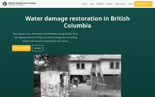 Home page of britishcolumbiawaterdamage.com