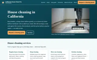 Home page of californiahousecleanpro.com