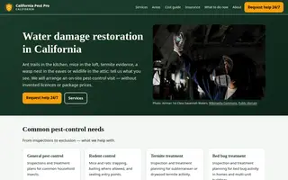 Home page of californiapestpro.com