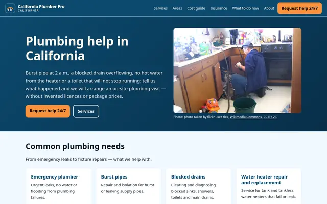 Home page of californiaplumberpro.com