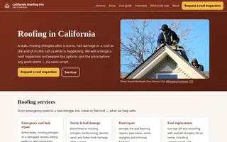 Home page of californiaroofingpro.com