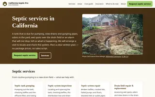 Home page of californiasepticpro.com