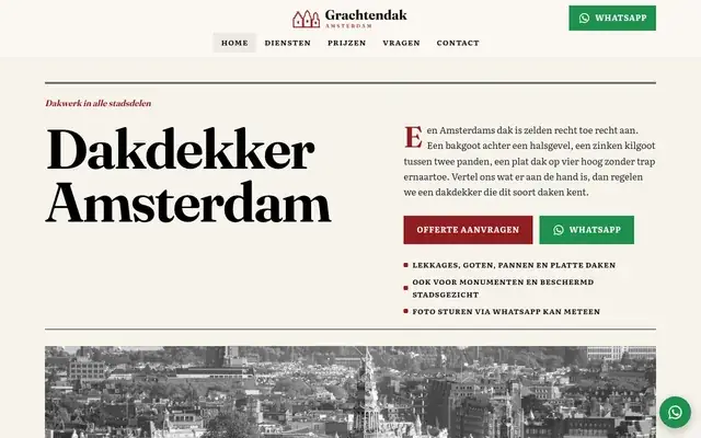 Home page of Grachtendak Amsterdam
