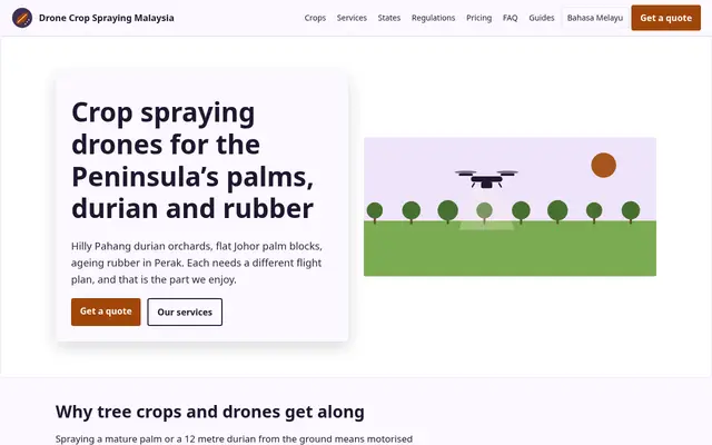 Home page of dronecropspraying.my