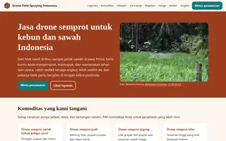 Startpagina van dronefieldspraying.id