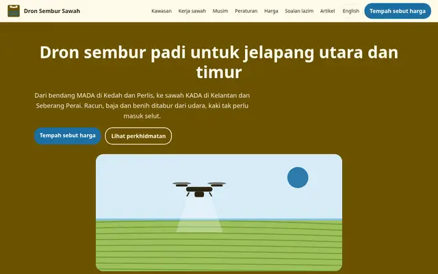 Home page of dronefieldspraying.my
