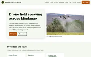 Home page of dronefieldspraying.ph