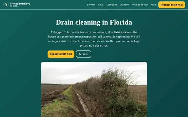 Home page of floridadrainpro.com