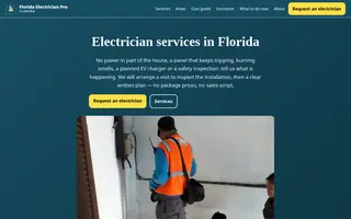 Home page of floridaelectricianpro.com
