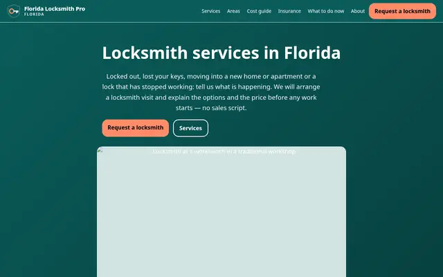 Home page of floridalocksmithpro.com