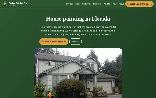 Home page of floridapainterpro.com