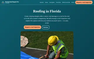 Home page of floridaroofrepairpro.com