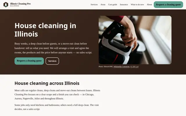 Home page of illinoiscleaningpro.com