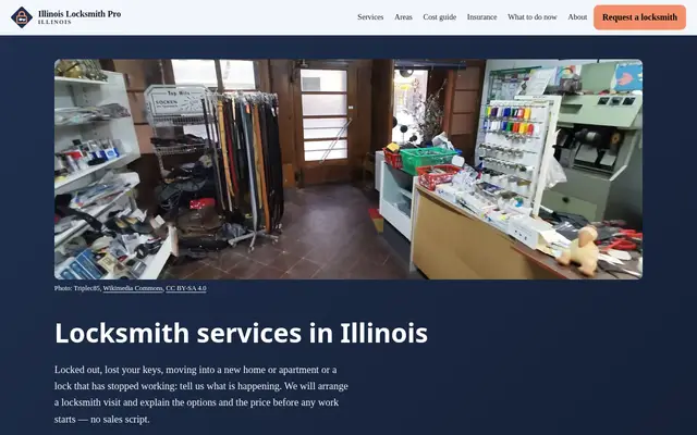 Home page of illinoislocksmithpro.com