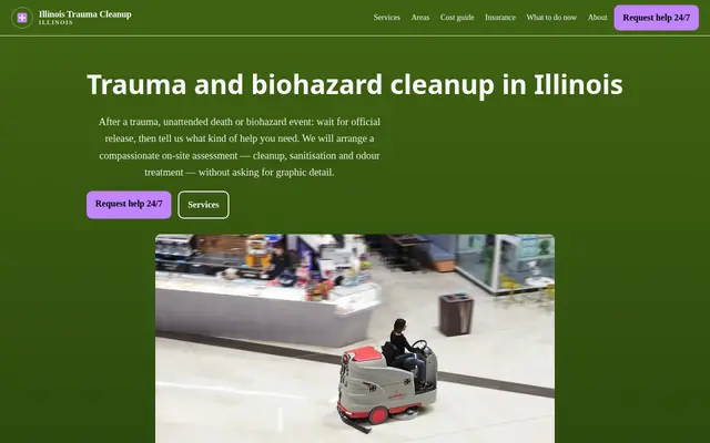 Home page of illinoistraumacleanup.com