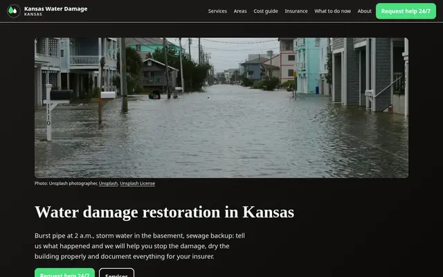 Home page of kansaswaterdamage.com