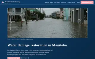 Home page of manitobawaterdamage.com