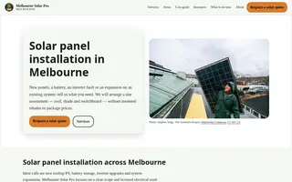 Home page of melbournesolarpro.com
