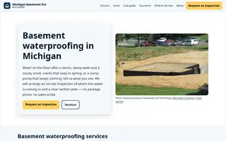 Home page of michiganbasementpro.com