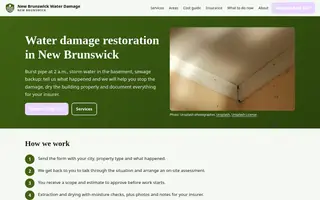 Home page of newbrunswickwaterdamage.com