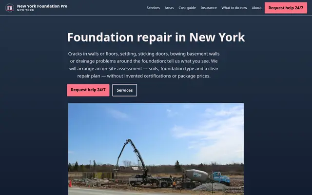 Home page of newyorkfoundationpro.com