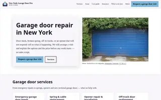 Home page of newyorkgaragedoorpro.com