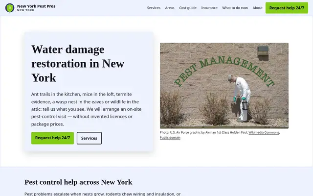 Home page of newyorkpestpros.com