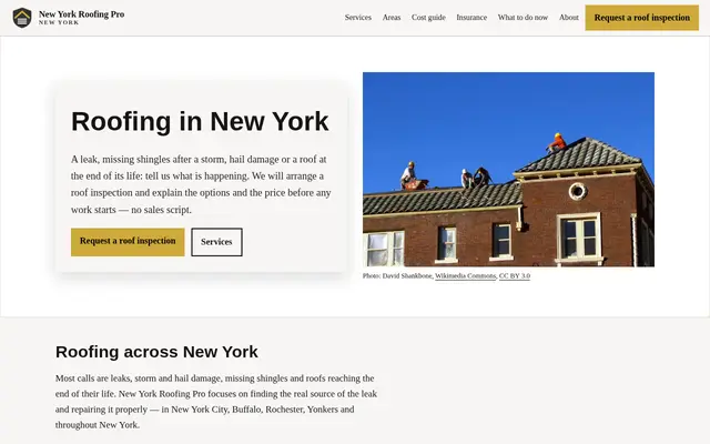 Home page of newyorkroofingpro.com