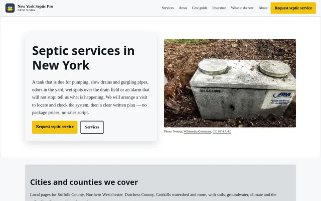 Home page of newyorksepticpro.com