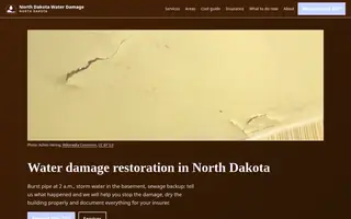 Home page of northdakotawaterdamage.com