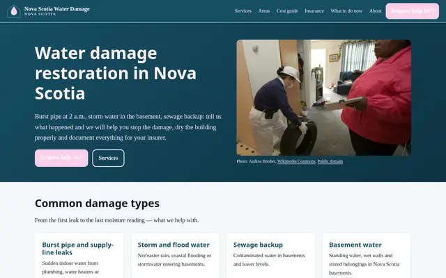 Home page of novascotiawaterdamage.com