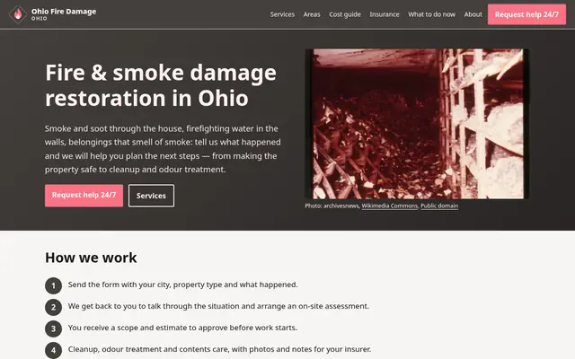 Home page of ohiofiredamage.com
