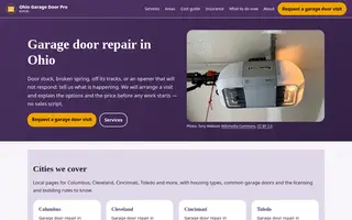 Home page of ohiogaragedoorpro.com