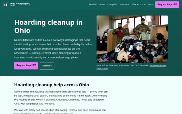 Home page of ohiohoardingpro.com