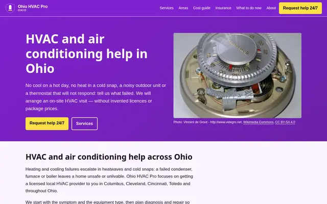 Home page of ohiohvacpro.com