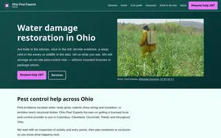 Home page of ohiopestexperts.com