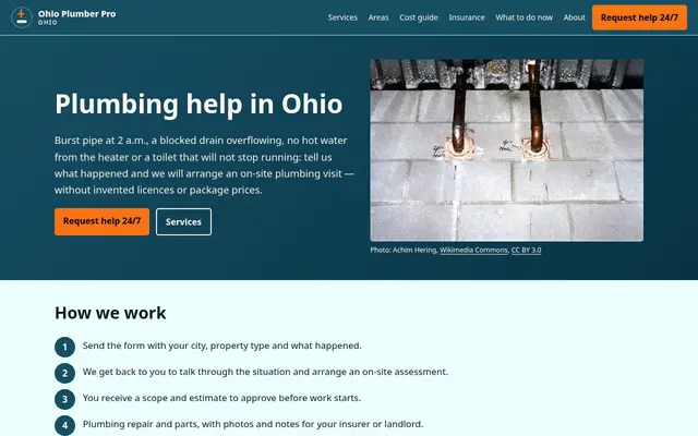 Home page of ohioplumberpro.com