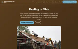 Home page of ohioroofrepairpro.com