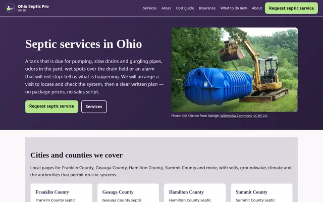 Home page of ohiosepticpro.com