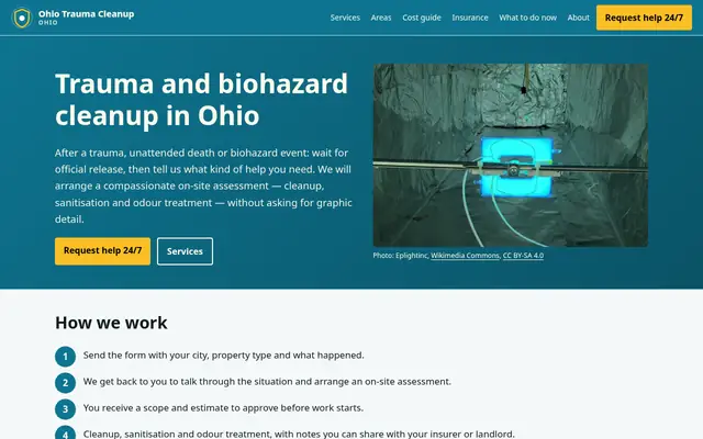 Home page of ohiotraumacleanup.com