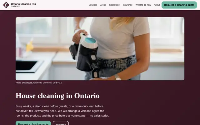 Home page of ontariocleaningpro.com