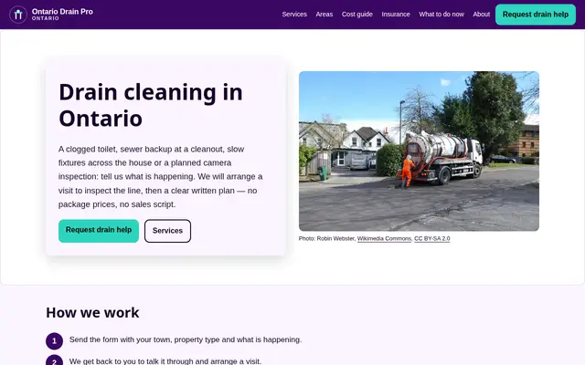 Home page of ontariodrainpro.com