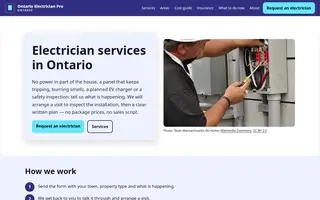 Home page of ontarioelectricianpro.com