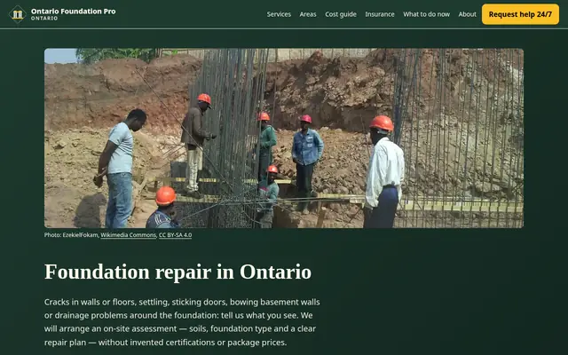 Home page of ontariofoundationpro.com