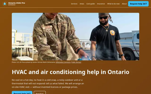 Home page of ontariohvacpro.com