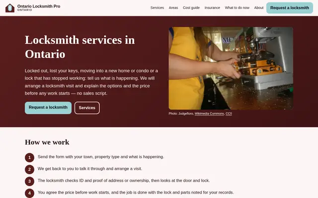Home page of ontariolocksmithpro.com