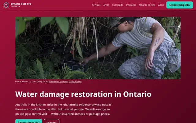Home page of ontariopestpro.com